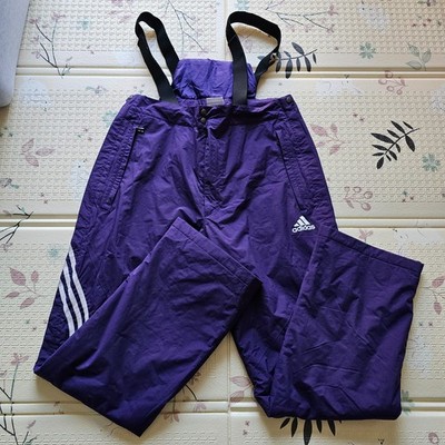 Vintage Adidas Ski Snowboard Hose Snow Salopettes Lila UK 40/42 W32 L31