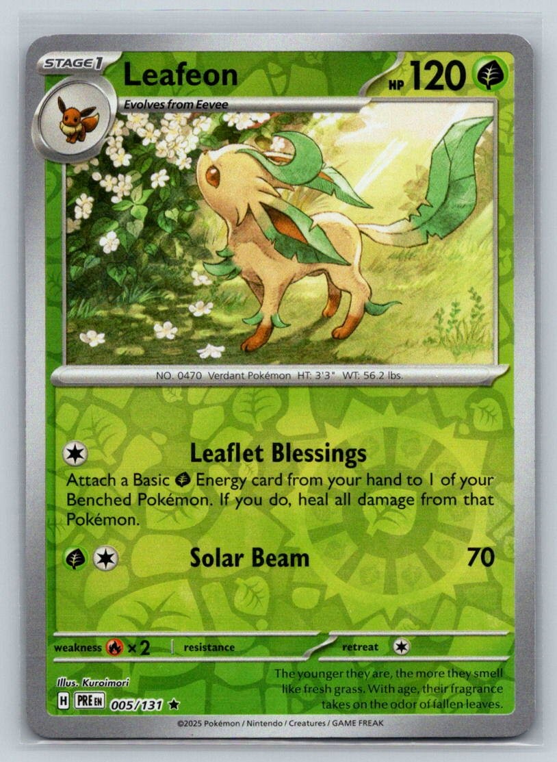 Leafeon Reverse Holo Rare SV: Prismatic Evolutions 005/131 NM