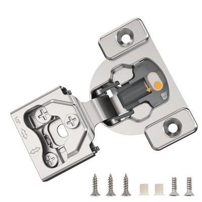 Furniware 10 Pieces 1/2'' Small Overlay Concealed Face Frame Hinges, 105° Open An