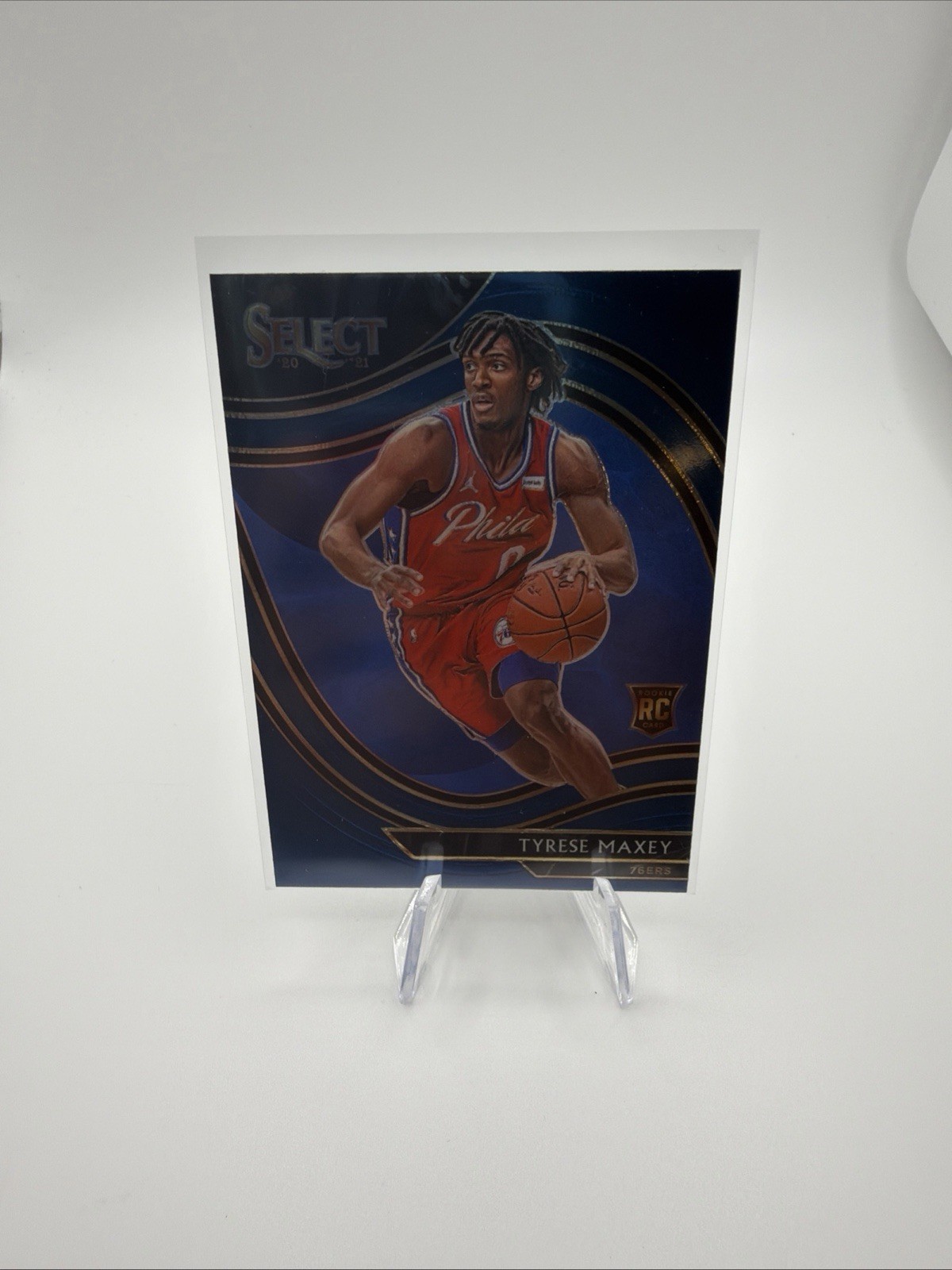 2020-21 Panini Select Tyrese Maxey #280 Courtside Blue Retail Holo 76ers RC