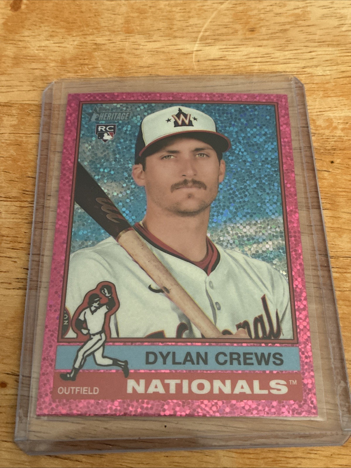 2025 Topps Heritage - Dylan Crews #247 Chrome Pink Sparkle Refractor (RC)