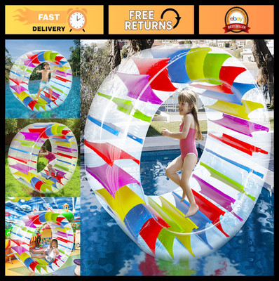 Giant Inflatable Water Rolling Wheel Float 65''/47'' for Kids - Summer Pool Fun, L