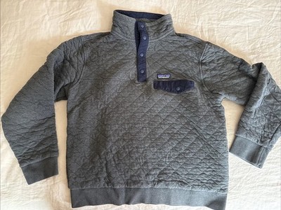 Patagonia Men s Organic Cotton Quilt Snap-T Pullover Medium Forge Grey EUC
