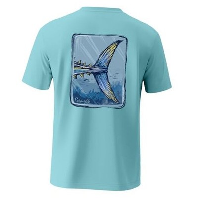  Mens Fishing Shirts Short Sleeve UPF 50+ T-Shirt X-Large Glacier / Fin Flare