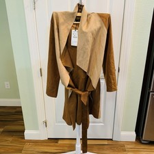 Zara Brown Jacket Size Small NWT With Tie 3046/ 235 / 704