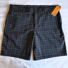 Champion Advanced Duo Dry Max Golf Black Plaid Size 40W, 10" Inseam Shorts NWT
