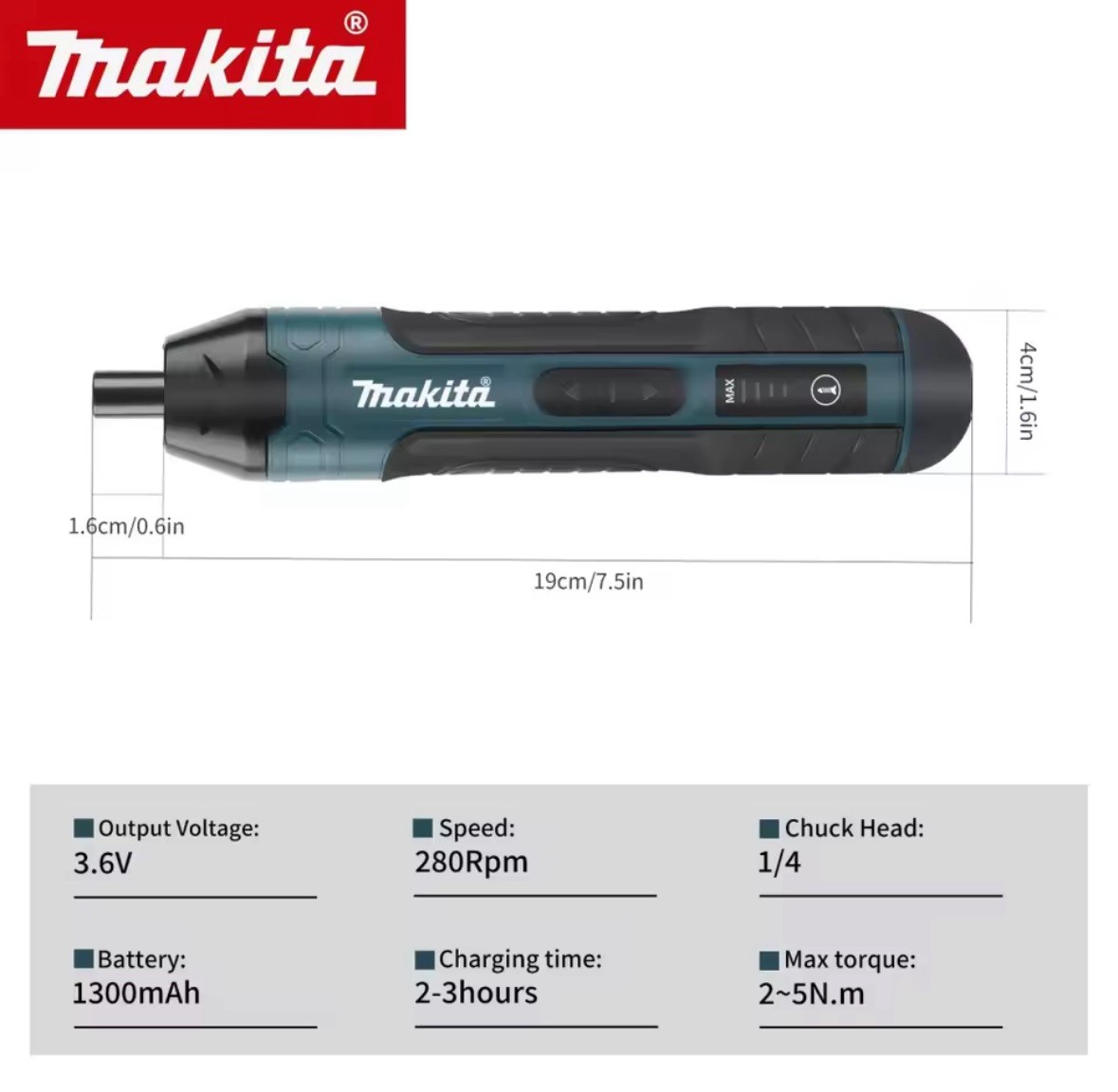New Makita Cordless Electric Screwdriver– Fast-Charging