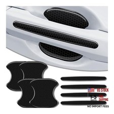 4Pcs Reflective Car Door Handle Bowl Sticker, Car Door Handle 8Pcs Black