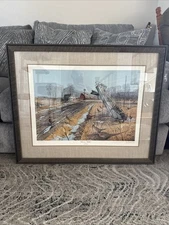 "LEAVIN' SHELTER" by Les C Kouba. Signed, Artist Proof, Under Glass Framed