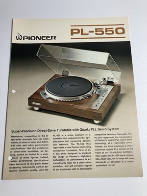 Pioneer PL-550 Direct Drive Turntable Brochure 1976 | eBay