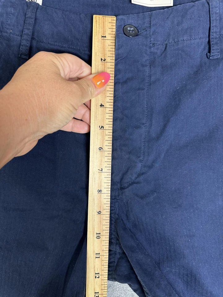 Pantalones Cortos Marca Oobe Para Hombres 32 Azul Marino Calce Clásico Botón Chino Informal Verano Nuevos Foto 4 de 4