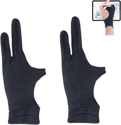 2 Stk Zeichenhandschuh für Grafiktablett Artist Handschuh Antifouling Handschuh