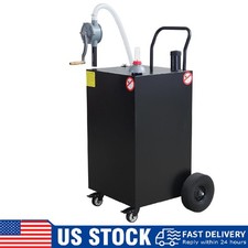 50 Gallon Gas Caddy Tank with Pump  Wheels, Portable Fuel Transfer Storage Tank