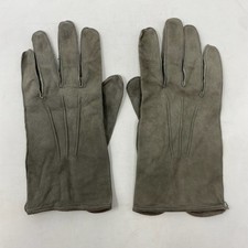 Vtg 1980s Leather Gloves Womens Size 8 Grey Suede Tailored Heritage Quiet Luxury