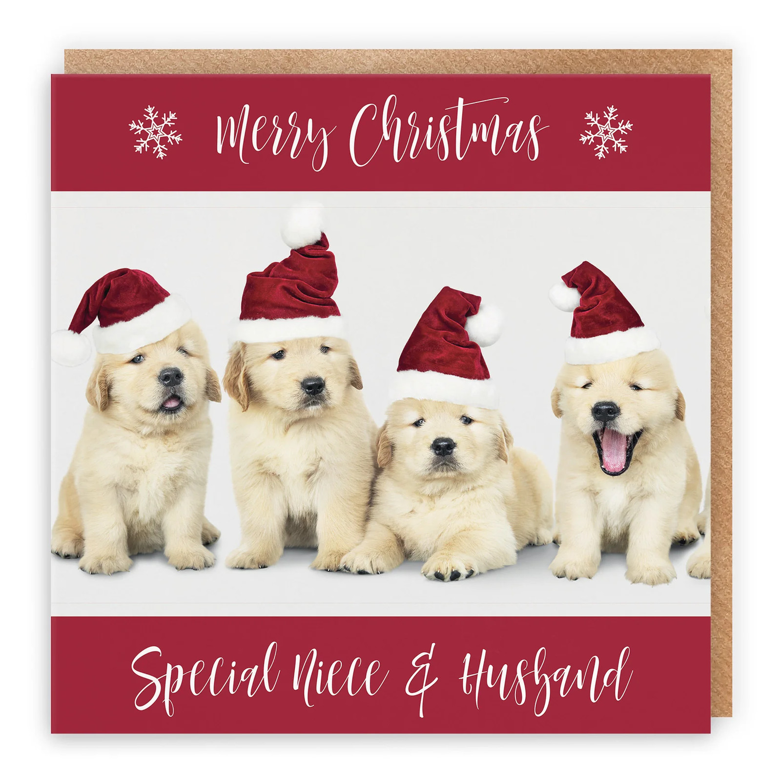 Niece And Husband Christmas Card Puppy