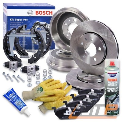 2x BREMSSCHEIBE + BELÄGE VORNE + BOSCH SUPER PRO HINTEN FÜR VW FOX POLO 9N