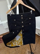      Vintage 90s Versace Gold Baroque Barocco Print Skirt Retro size 44