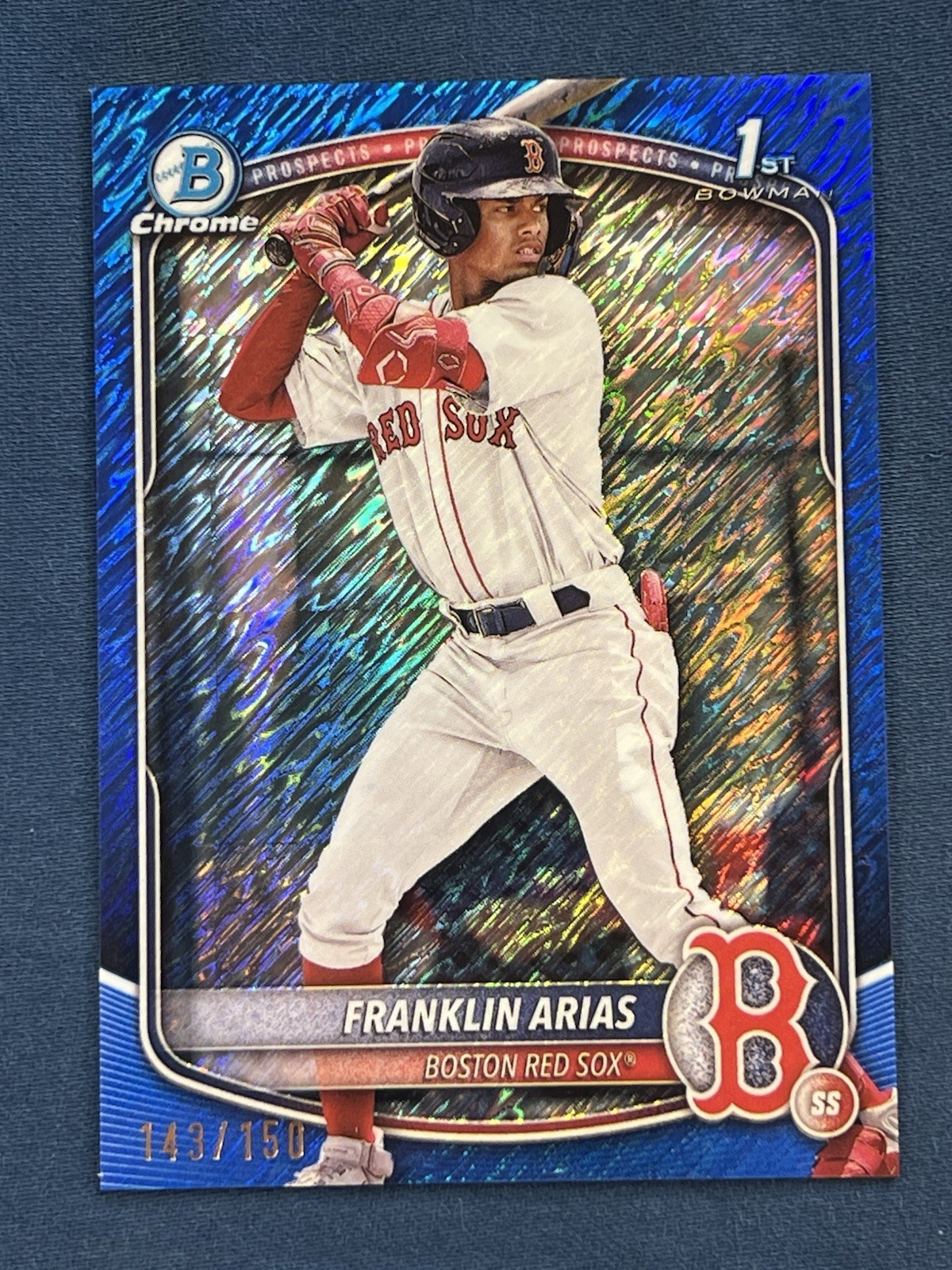 2025 Bowman Franklin Arias Blue Shimmer /150 Chrome Prospect #BCP-67 - Red Sox
