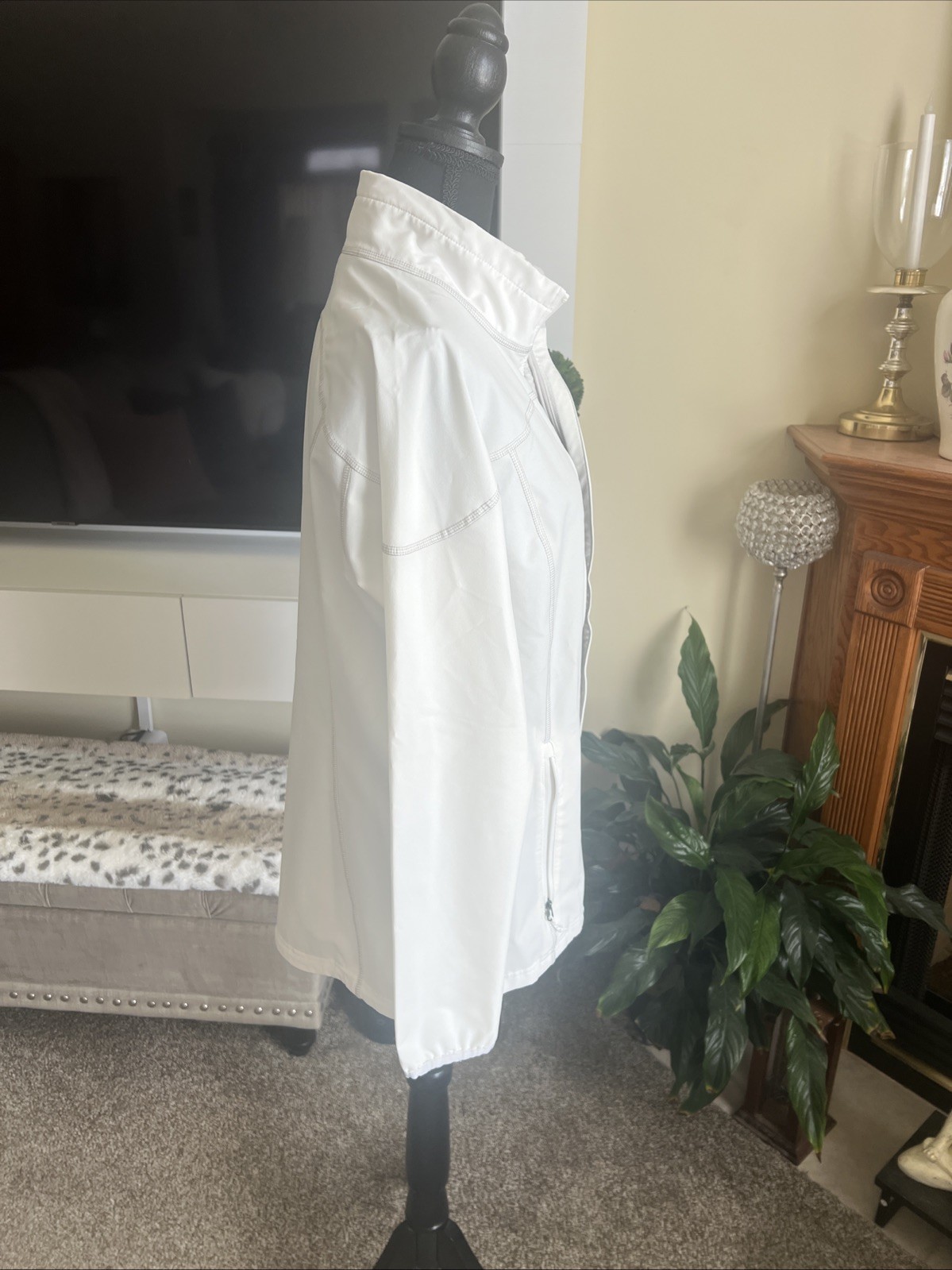 EDDIE BAUER Light Weight White Solid JACKET ZIP  … - image 2