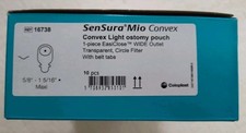 10 Coloplast 16738 SenSura Mio Convex Ostomy pouch 5/8"-1 5/16" 1BX/10EA Exp8/26