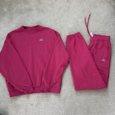 Alo Accolade pink summer crush Set crew & pants