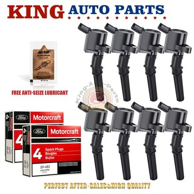 8pcs Ignition Coils DG508 & Motorcraft Spark Plugs SP493 Ford F150 E150 Explorer