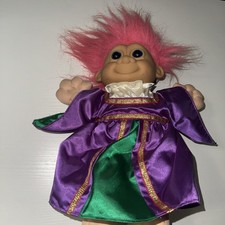 Z26- Russ Troll Kidz Guinevere Large Plush Stuffed Troll 12" Pink Hair Princess