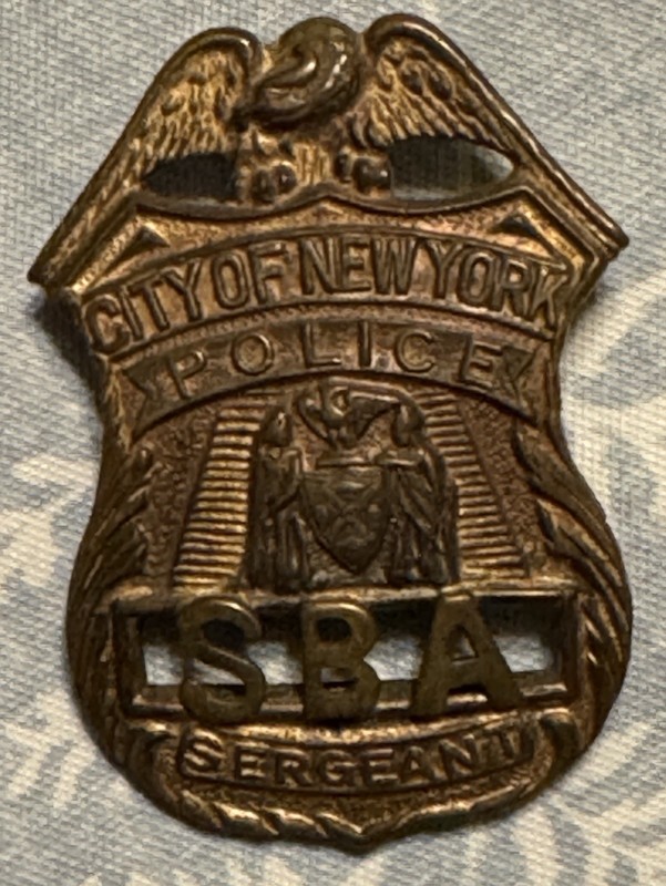 Antique Miniature Police Badge Sergeant City of New York