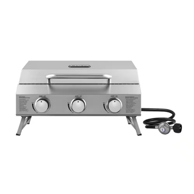#ad 3 Burner Portable Tabletop Propane Gas Grill in Stainless Steel $127.68