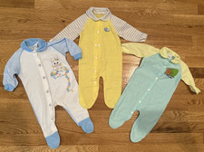 Lot Of 3 Vtg Footed Blanket Sleeper Pajamas Footie Toddler Baby Infant 70s Snap