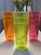 Arrow TWIST Glow BPA-Free Plastic Tumblers 20 oz 2-Set of 6 Orange Green Pink
