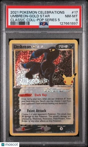Umbreon 2021 Pokemon Celebrations PSA 8 Gold Star Classic Collection SERIES 5