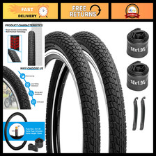 Kids Bike Tires Tubes Set 2-Pack 16x1.95/20x2.125 Puncture-Proof Inner Tubes