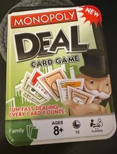 Monopoly Deal Card Game Black Tin Box Version Ages 8+
