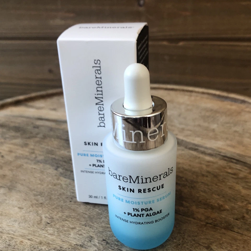 Suero hidratante puro bareMinerals Skin Rescue + algas vegetales - 1 oz / 30 ml NUEVO Foto 2 de 4