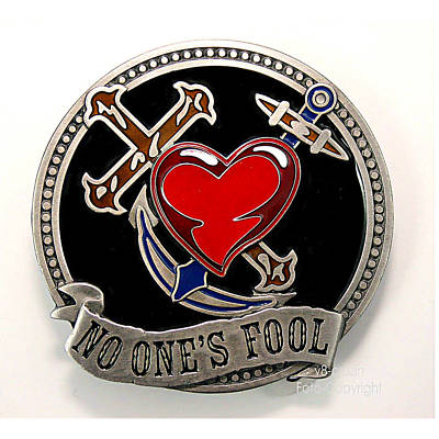 No Ones Fool Rockabilly Tattoo Flash Old School Buckle Gürtelschnalle *096