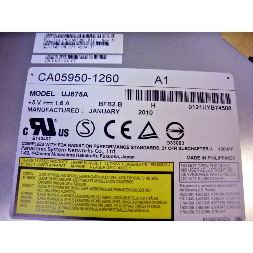 Sun 371-4234 Slimline 8x DVD Writer / 24x CD Writer SATA Silver Bezel for M3000 - Image 4 of 4