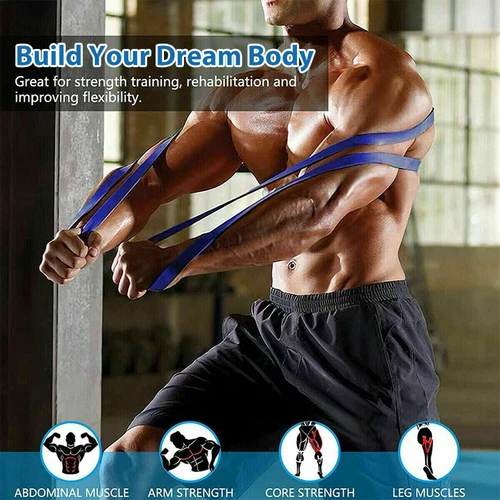 5PCS Heavy Duty Resistance Bands Gym Yoga Loop Strength Fitness Exercise Workout - Bild 4 von 19