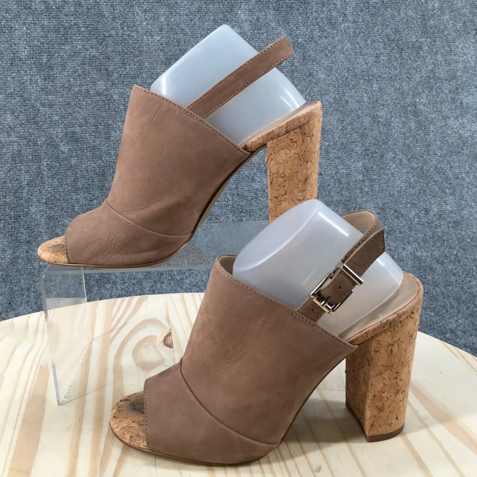 BCBGeneration Tacones Mujer 7 M Loriah-X Correas de Hebilla de Cuero Beige Foto 2 de 4