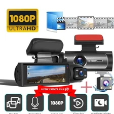 Dual 1080P Front and Interior Car Dash Camera, 2 Channel Dash Cam, rear camera