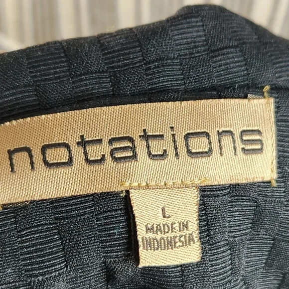 notations Black Basketweave Pattern 3 Button 3/4 … - image 7