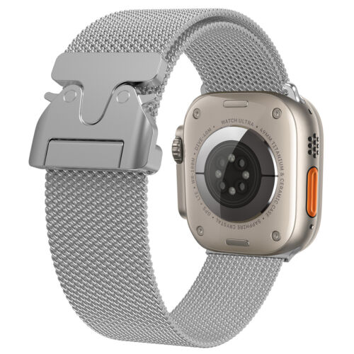 Stainless Steel Mesh Loop Band Adjust Clasp for Apple Watch Ultra 10 9 8 7 6 SE - Picture 19 of 33