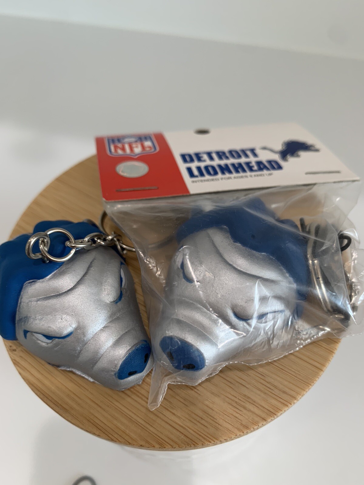 2 Detroit Lions Antenna Toppers Keychains Hang it Anywhere New Foam