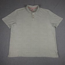 Tommy Bahama Polo Shirt Mens XXL Green Geometric Performance Golf Island Zone