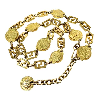 vintage✨GIANNI VERSACE chain belt medusa GIANNI VERSACE gold tone chain belt Greek key & Medusa motif