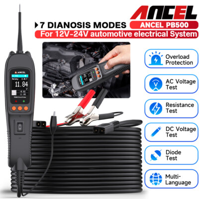 ANCEL PB500 12-24V Auto Power Circuit Probe Kit Tester Tool AC/DC Voltage Diode