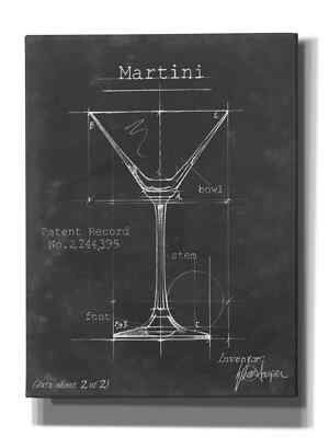 Epic Graffiti 'Barware Blueprint V' by Ethan Harper Giclee Canvas Wall Art