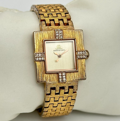 Women's JENNIFER LOPEZ JLO Rose Gold Tone Crystal Accent Watch, Square JL/2252