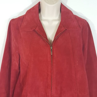 bright red leather jacket