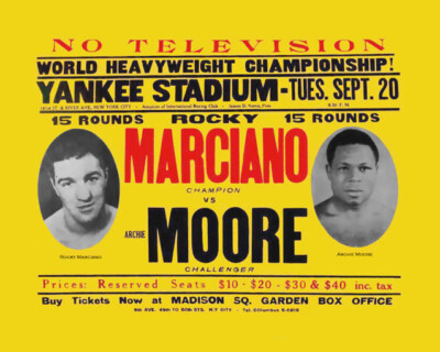 1955 Boxers ROCKY MARCIANO vs ARCHIE MOORE 8x10 Photo Boxing Heavyweight Match